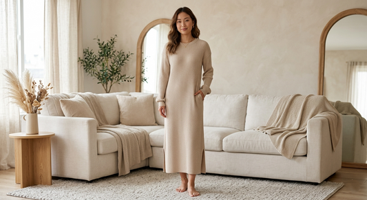 CozyAura Knit Lounge Dress